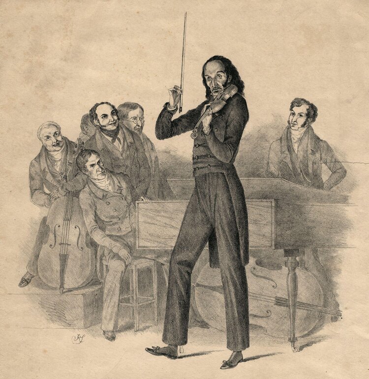 Nicolo Paganini violinist in concert
