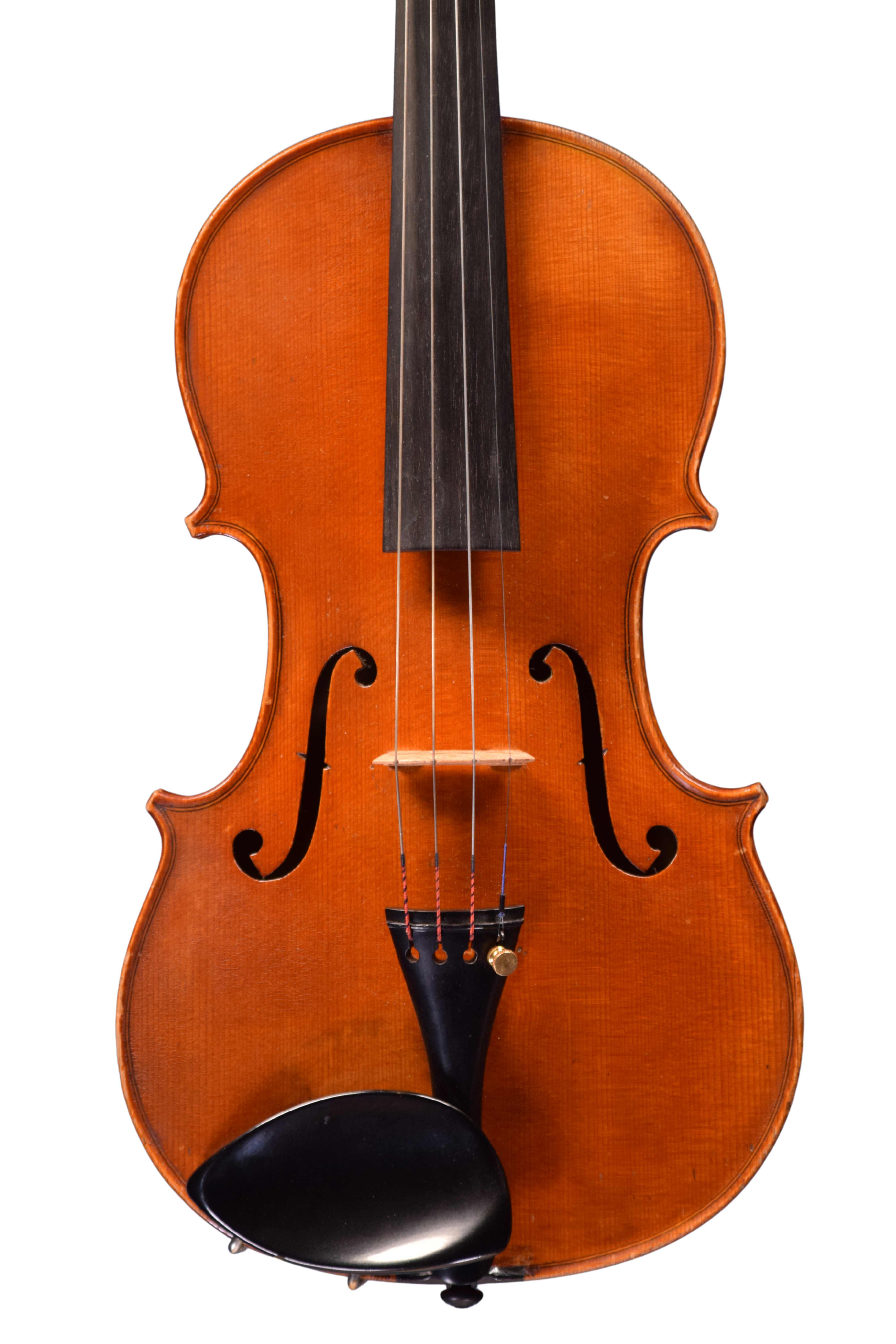 Front of antique Scottish violin by Robert Walker of Hawick