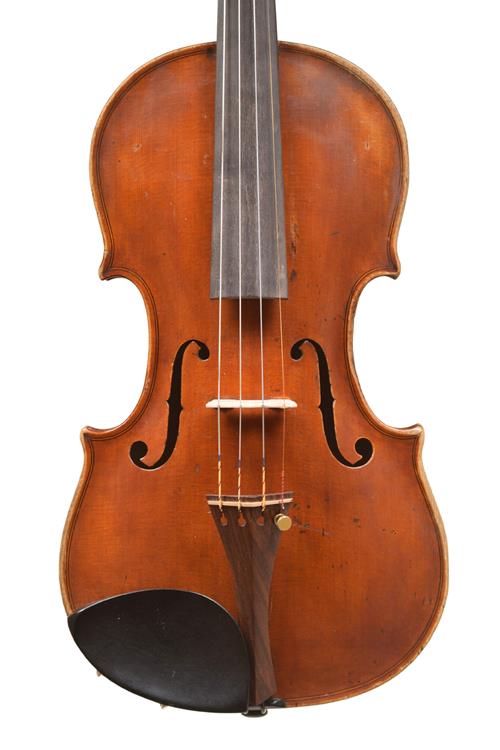 Front of Stainer model violin by Joseph Wade