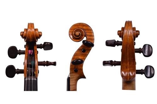 Scroll views Emiliani violin