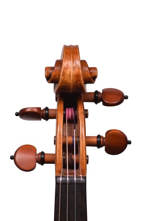 Linus Andersson 2015 violin front scroll