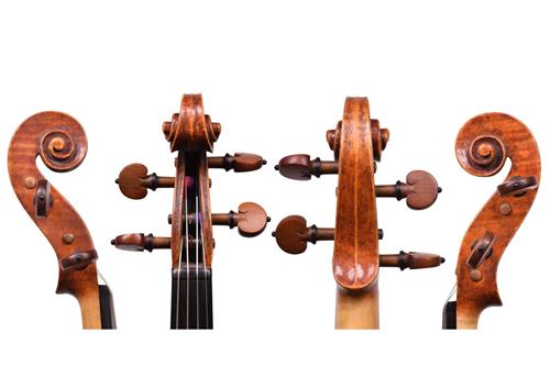 Matthew Fenge Gagliano violin scroll