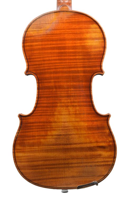 Back of violin by Derazey showing attractive maple