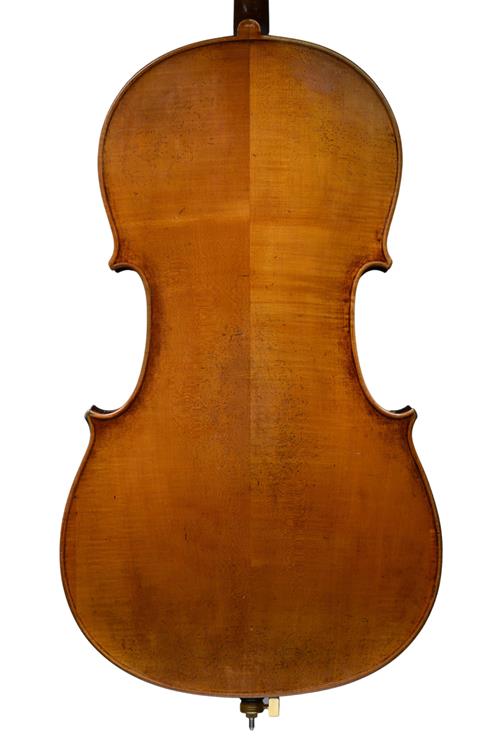 Back of Saxon cello made circa 1880 showing Str...