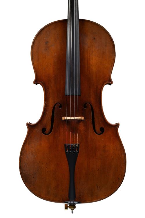 Front of Saxon cello showing Strad outline and ...