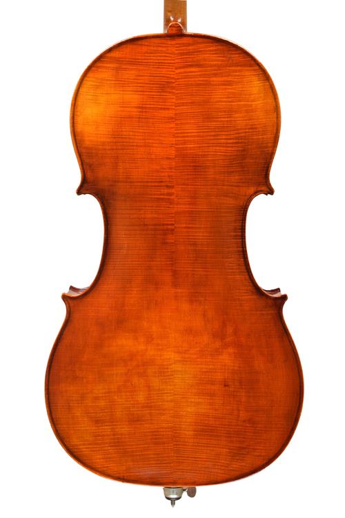 Back of Strad model cello by Mayer and Sons Wes...