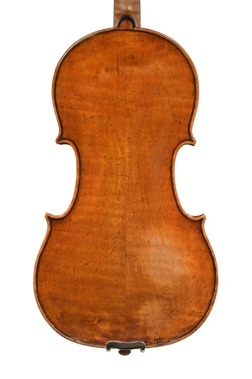 Back of the Camilli violin showing beautiful go...