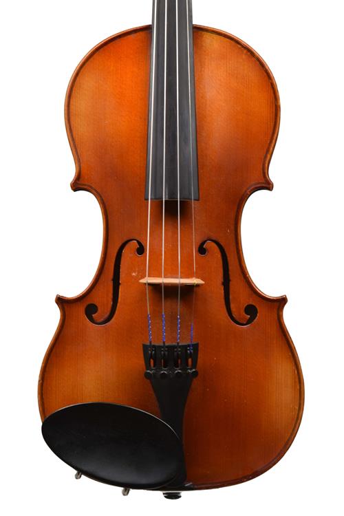 Front of violin by Gustave Villaume showing the...
