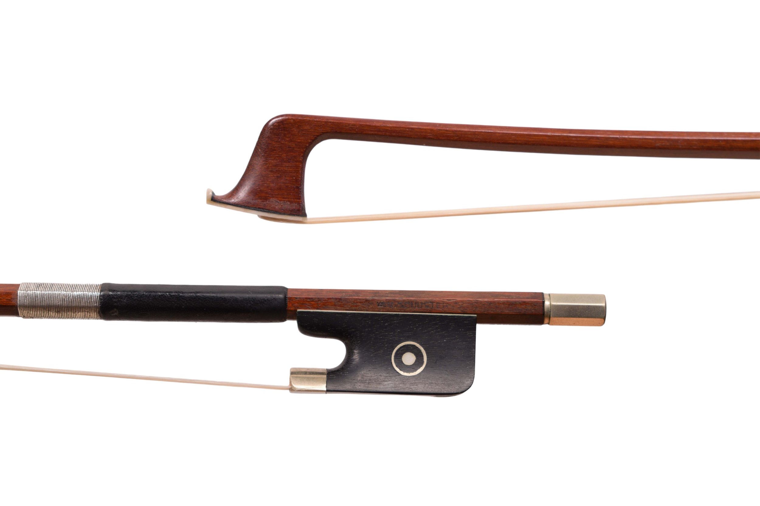 Frog and head of W R Schuster viola bow