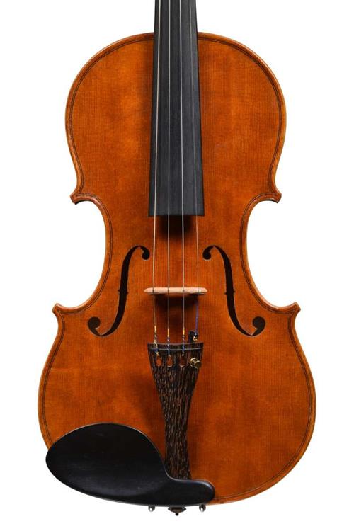 Front of the Stradivari model violin by Nina Po...