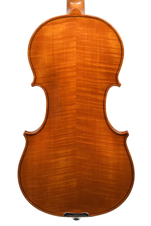 Back of violin by Rory Boardman with orange bro...