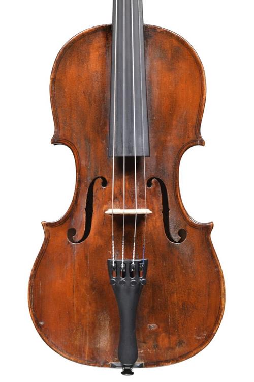 Front of violin made for William Cahusac of London