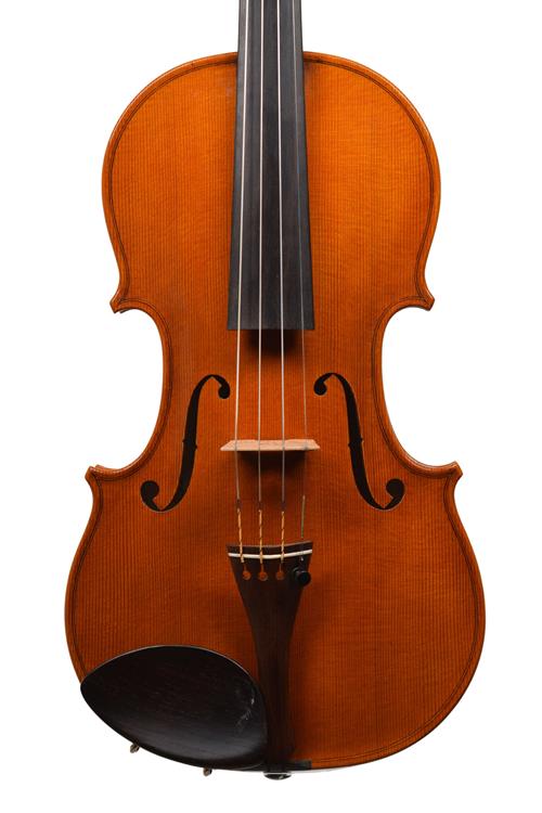 Front of violin made by Rob Furze 2021