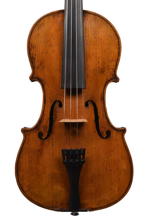 Front of violin made by Furber family for Perry