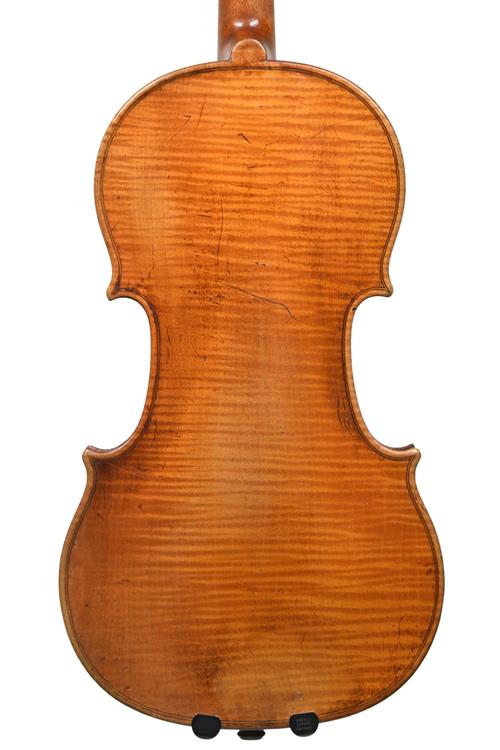 Back of the 1801 Matthew Hardie violin showing ...