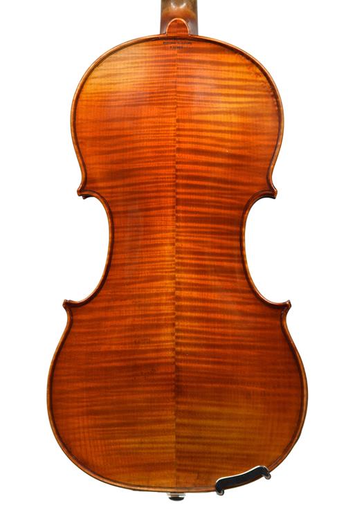 Back of violin by Gustave Villaume showing the ...