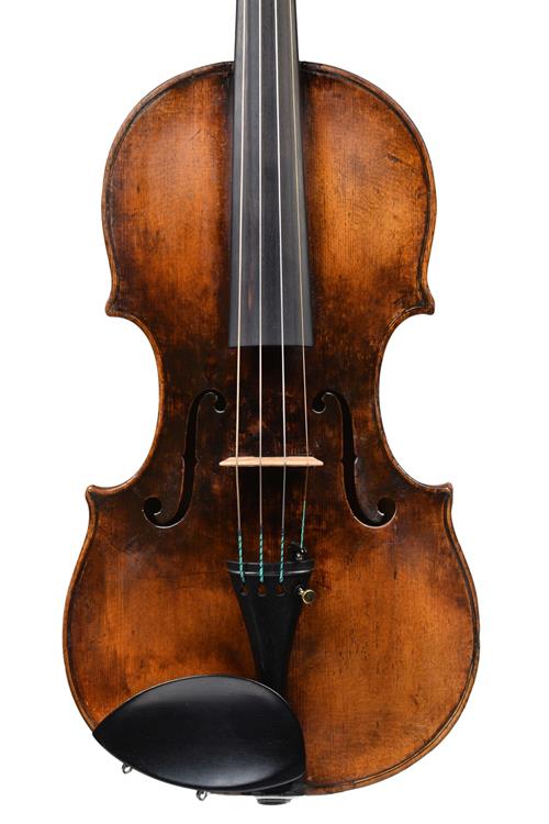 Front of Klotz violin by Georg II Klotz showing...