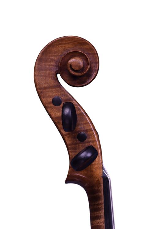 Caussin school violin scroll