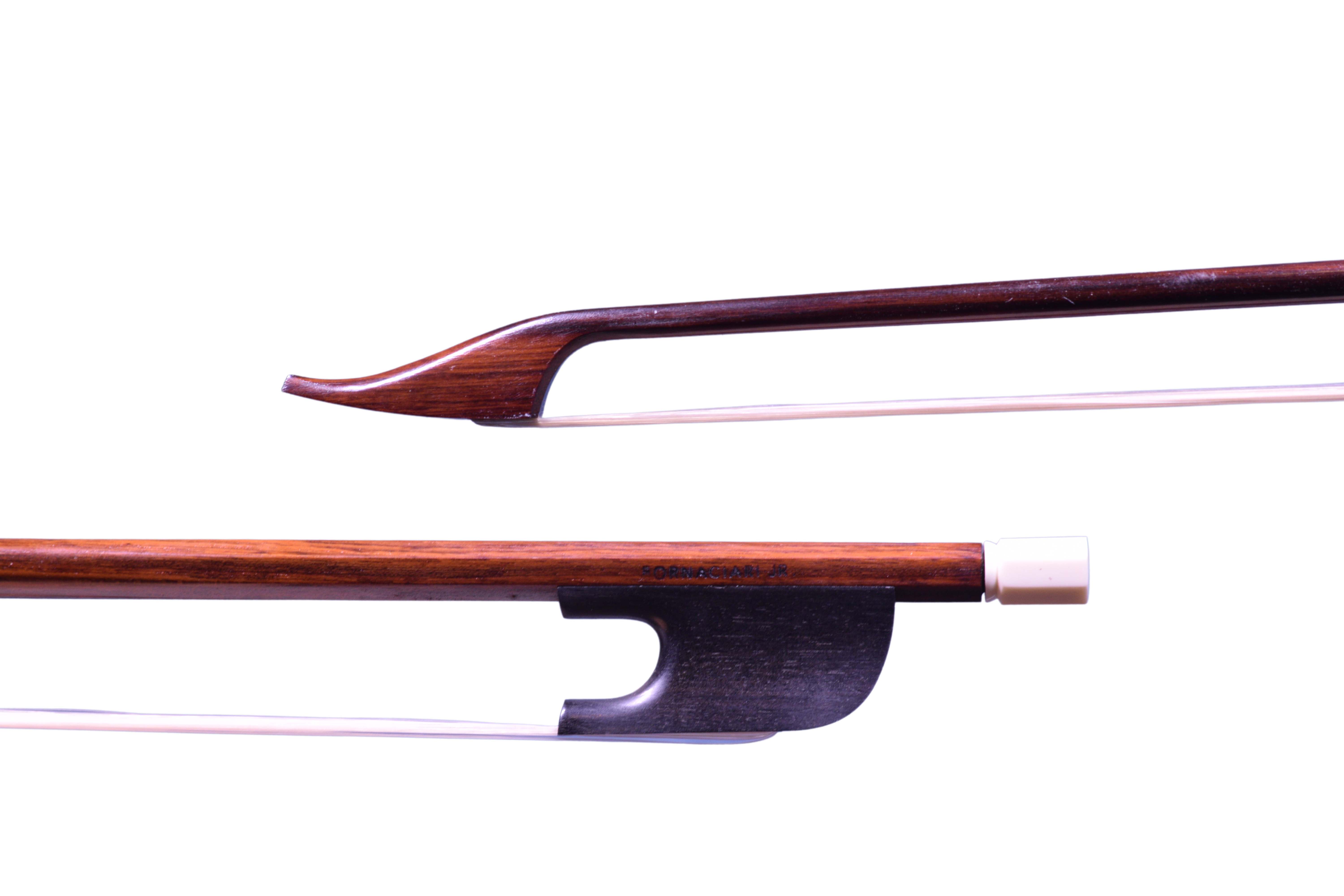 Baroque violin bow with open frog and head